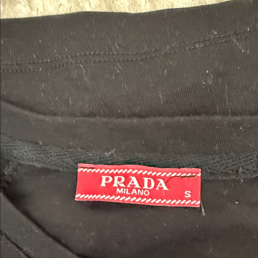 Prada Black Short Sleeve Pocket Shift Dress with Zip Detail - Picture 2 of 4